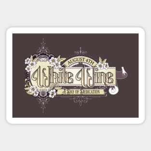 Vintage Sign White Wine Day Magnet